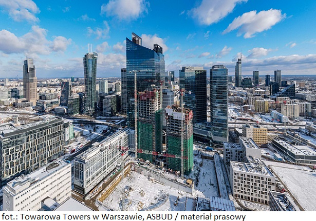 Nieruchomość komercyjna Towarowa Towers w Warszawie coraz bliżej nieba