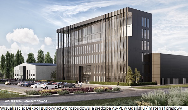 Dekpol Budownictwo rozbudowuje nieruchomość inwestycyjną, w której znajduje się siedziba AS-PL w Gdańsku